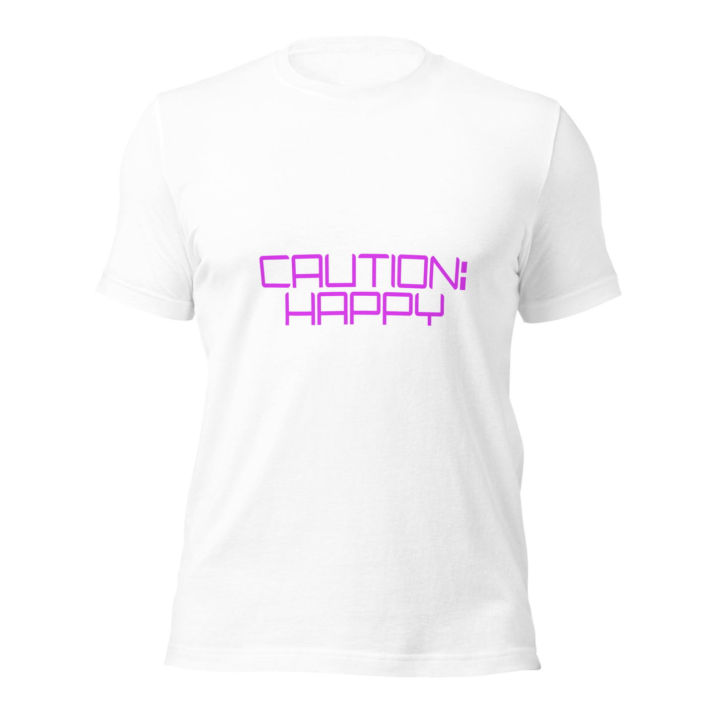 "Caution: Happy" Unisex T-shirt